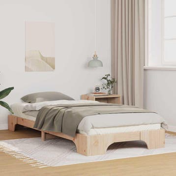 vidaXL Bedframe Bruin 80 x 210 cm Massief grenenhout, Huis en Inrichting, Slaapkamer | Bedden, Verzenden, Nieuw