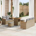 vidaXL Tuinbank Set 8 pcs Beige poly rattan, Verzenden, Nieuw