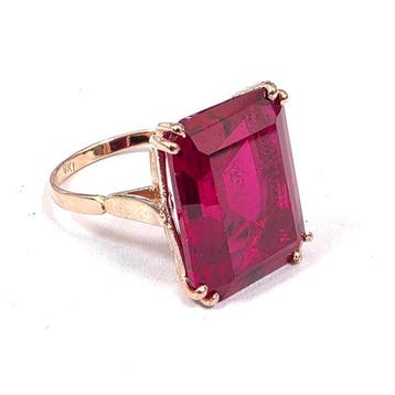 Zonder minimumprijs - Ring - 9 kt. Roségoud, Zilver Spinel