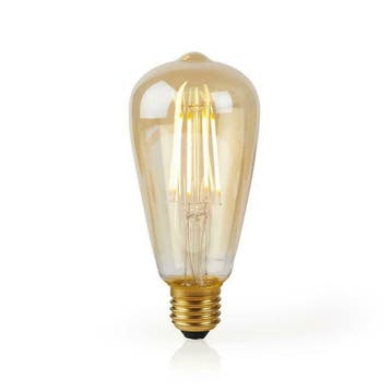 Wi-Fi Smart Edison LED Lamp amber | 2200K | 5W | E27 -, Verzenden, Nieuw, E27 (groot)