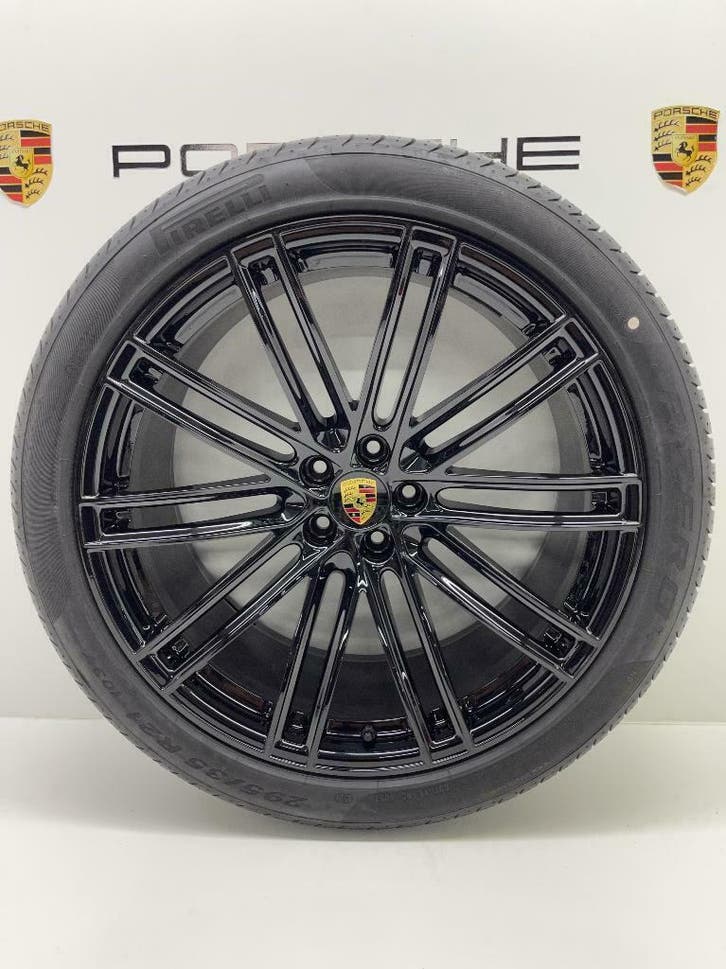 Porsche Panamera (971)ORIGINELE 21inch Turbo IV zwart velgen, Auto-onderdelen, Banden en Velgen, 21 inch, 315 mm, Personenwagen