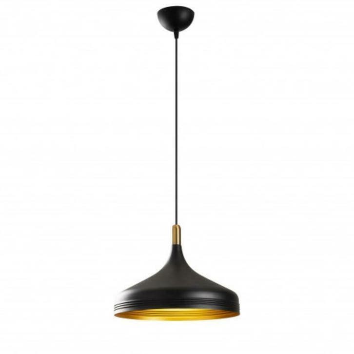 Moderne hanglamp zwart goud 36 cm | Trina, Maison & Meubles, Lampes | Suspensions, Envoi