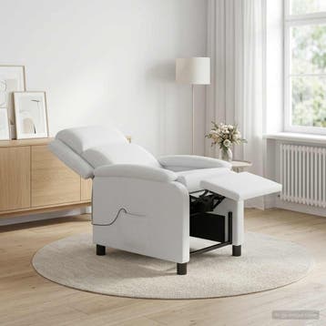 vidaXL Massage Relaxstoel Wit Stof, Verzenden, Nieuw
