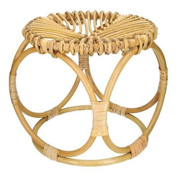 Tabouret - Japandi - Bois, Rotin