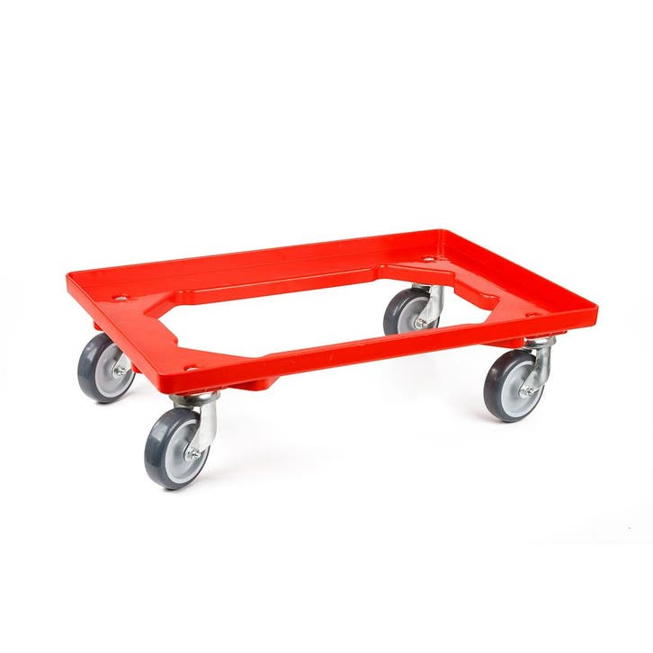 Dolly 60x40x15 rood met 4 rubberen zwenkwielen nieuw, Zakelijke goederen, Machines en Bouw | Heftrucks en Intern transport, Ophalen of Verzenden