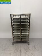 Chariot en acier inoxydable 20 x 1/1 GN avec plateaux 81 cm, Verzenden