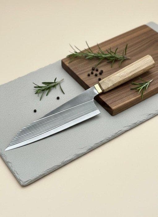 Forged Steel Chef’s Knife - Premium Handle - Keukenmes -, Antiquités & Art, Antiquités | Ustensiles de cuisine