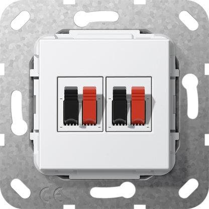 Gira Dubbele Luidspreker Aansluitbasis Inzetstuk Puur Wit -, Bricolage & Construction, Électricité & Câbles, Envoi