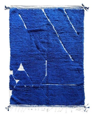 Tapis berbère moderne bleu marocain en laine neuve - Tapis -, Nieuw