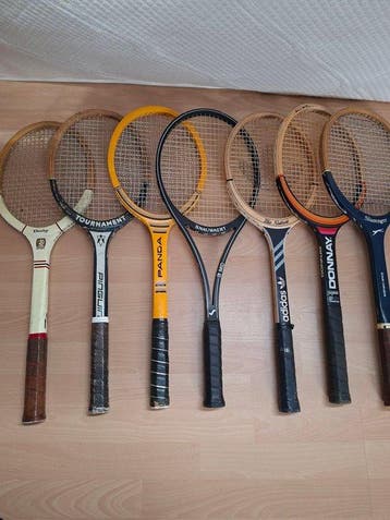 Tennis - Zeven Vintage houten tennisrackets - 1950s/1970s -, Nieuw