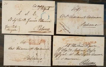 Italiaanse oude staten - Napels 1793/1855 - Oude Italiaanse, Gestempeld