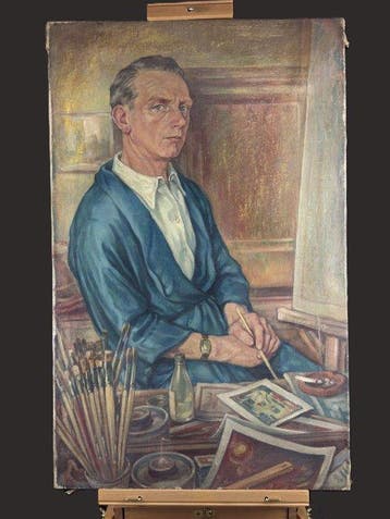 Wilm Rohkamm (XX) - Selbstbildnis (?) im Atelier