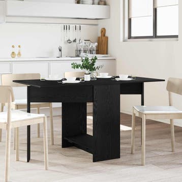 vidaXL Eettafel 138 x 70 x 73,5 cm Bewerkt hout Zwart eiken, Verzenden