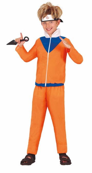 Ninja Kostuum Kind Oranje, Kinderen en Baby's, Verzenden, Nieuw