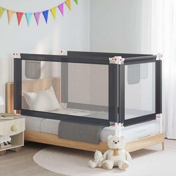vidaXL Bedhekje peuter 160x25 cm stof donkergrijs, Verzenden