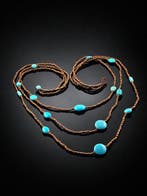 Boho Turkoois Edelsteen Ketting - Extra Lang - Meerdere