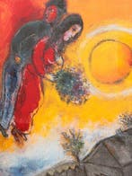 Marc Chagall (1887-1985), after - Das Paar am gelben Himmel