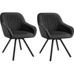 tectake Draaibare fluwelen stoel Snug, gestoffeerd - zwart,, Verzenden, Nieuw