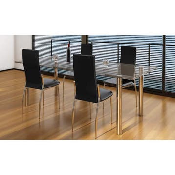vidaXL Eetkamerstoelen 4 st kunstleer zwart, Huis en Inrichting, Verzenden, Nieuw