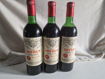 1971 Petrus - Pomerol - 3 Bouteilles (0,75 L), Verzamelen, Nieuw