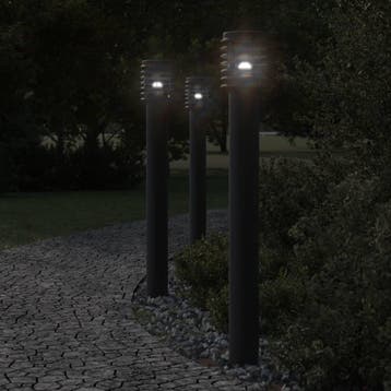 vidaXL Buitenvloerlamp met stopcontact 110 cm roestvrijstaal, Verzenden, Nieuw