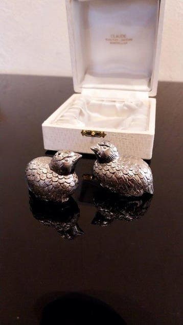 Zout- en pepervaatjes (2) - vogels - Verzilverd
