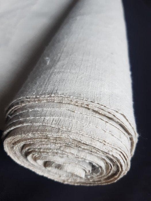 antieke grote baal linnen stof - Textiel - 650 cm - 81 cm -, Antiek en Kunst, Antiek | Tapijten, Tafelkleden en Textiel