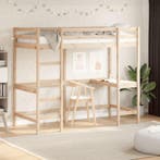 vidaXL Hoogslaper met bureau massief grenenhout 90x200 cm, Huis en Inrichting, Verzenden, Nieuw