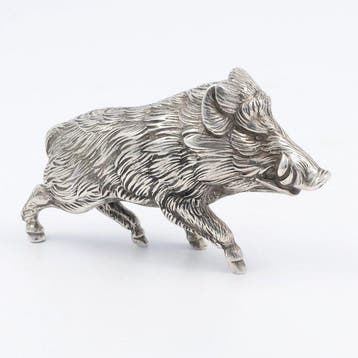 J. Gelderblom - Wild Zwijn - Beeldje - .835 zilver