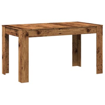 Eettafel 140cm bewerkt hout | -41% | Retour deal, Huis en Inrichting, Tafels | Eettafels, 100 tot 150 cm, Verzenden, 50 tot 100 cm
