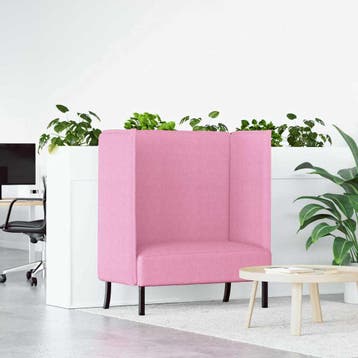 vidaXL Hoog rugbank / zetel 101cm Roze Stof, Huis en Inrichting, Verzenden, Nieuw