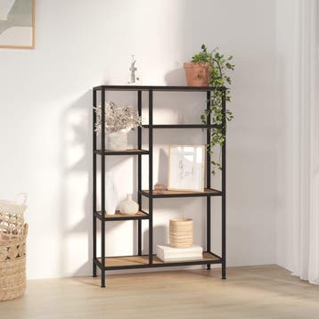 vidaXL Boekenkast 80x30x120 cm staal en bewerkt hout, Huis en Inrichting, Verzenden, Nieuw