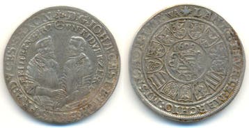 1/2 taler, daalder 1609 Sachsen Coburg Eisenach:, Verzenden, België
