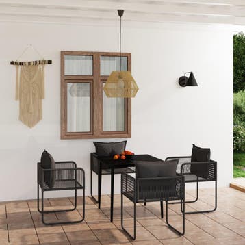 vidaXL 5-delige Tuinset zwart, Verzenden, Nieuw, Tuinset