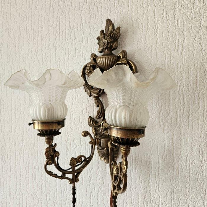 Lampe murale - Bronze - français, Antiquités & Art, Curiosités & Brocante