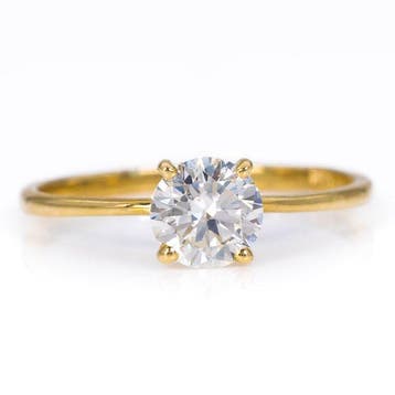 Zonder minimumprijs - Ring - 14 karaat Geel goud - 0.71ct., Handtassen en Accessoires, Ringen, Nieuw