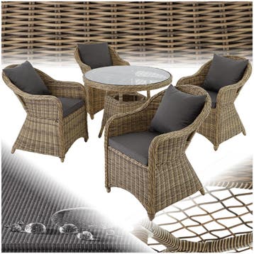 Aluminium rotan zitgroep Zürich 4+1 - natuur, Verzenden, Nieuw