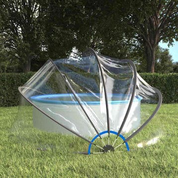 vidaXL Zwembadoverkapping rond 406x203 cm PVC, Verzenden, Nieuw