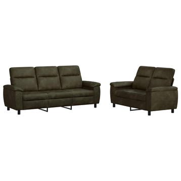 vidaXL bank / zetelstel 2 pcs Leger Groen Kunst Suède Leer, Verzenden