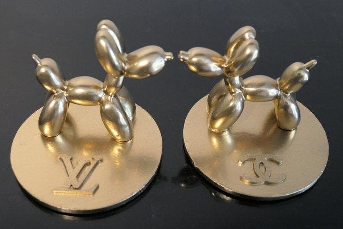 RichART - Lot de 2 balloon dog Gold version Chanel et, Antiek en Kunst, Kunst | Designobjecten