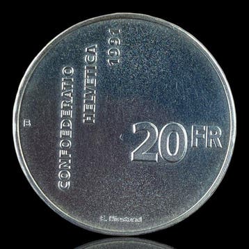 Zwitserland. 20 Francs (Swiss Confederation) silver Proof