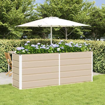vidaXL Plantenbak Ivoor 195 x 50 x 75 cm Gegevens staal, Verzenden