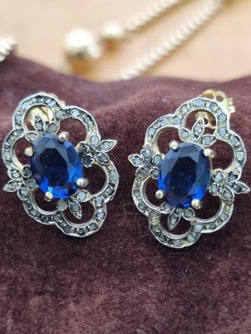 Sans prix de réserve - Boucles doreilles - 9 carats Argent,, Handtassen en Accessoires, Oorbellen, Nieuw