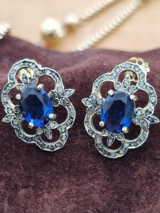 Sans prix de réserve - Boucles doreilles - 9 carats Argent,, Handtassen en Accessoires, Oorbellen