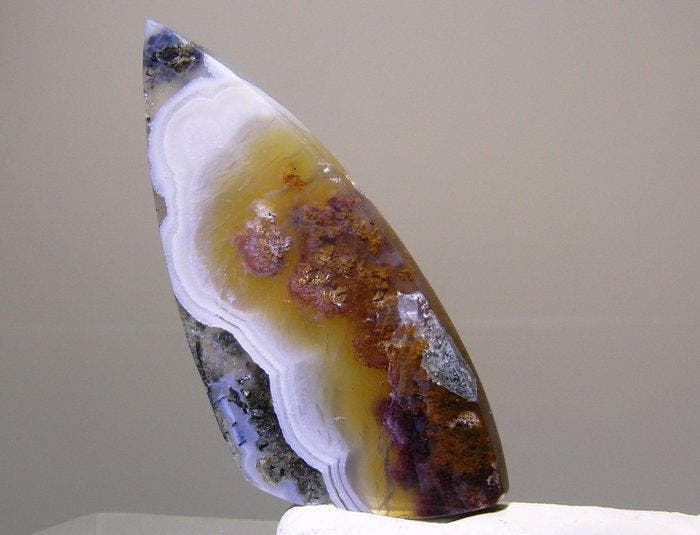 Agaat Cabochon - Hoogte: 44.7 mm - Breedte: 20 mm- 6.7 g -, Verzamelen, Mineralen en Fossielen
