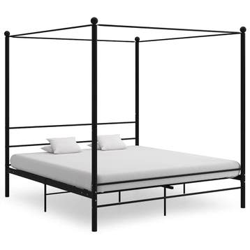 vidaXL Hemelbedframe metaal zwart 180x200 cm, Huis en Inrichting, Verzenden, Nieuw