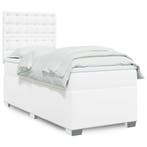 vidaXL Boxspring met matras kunstleer wit 90x200 cm, Verzenden, Nieuw