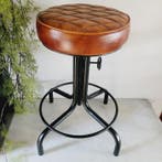 Verstelbare Lage kruk Tot Barkruk - Kruk - Vintage - Leder,