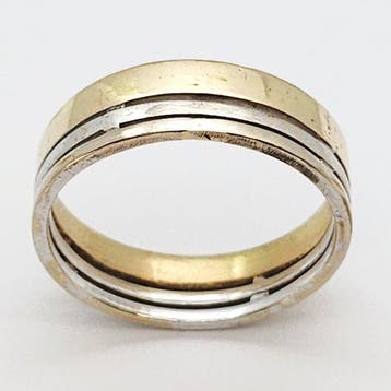 Ring - 18 karaat Witgoud, Geel goud, Handtassen en Accessoires, Ringen, Nieuw