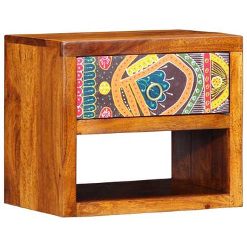 vidaXL Nachtkastje met lade Bruin 40 x 35 x 35 cm Massief, Verzenden, Nieuw